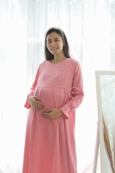 MAMA HAMIL BUTIK Mutiara Gamis Baju Wanita Ibu Hamil Menyusui Resleting Jumbo Murah Katun   GMS 262 17  large